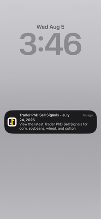 Trader PhD Sell Signal Notification