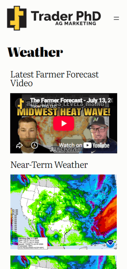 Trader PhD's app offers a variety of weather-tracking features including farm-specific forecasts partnered with Nutrien Ag Solutions.
