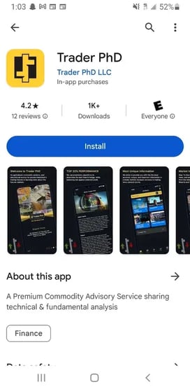 Install Trader PhD App